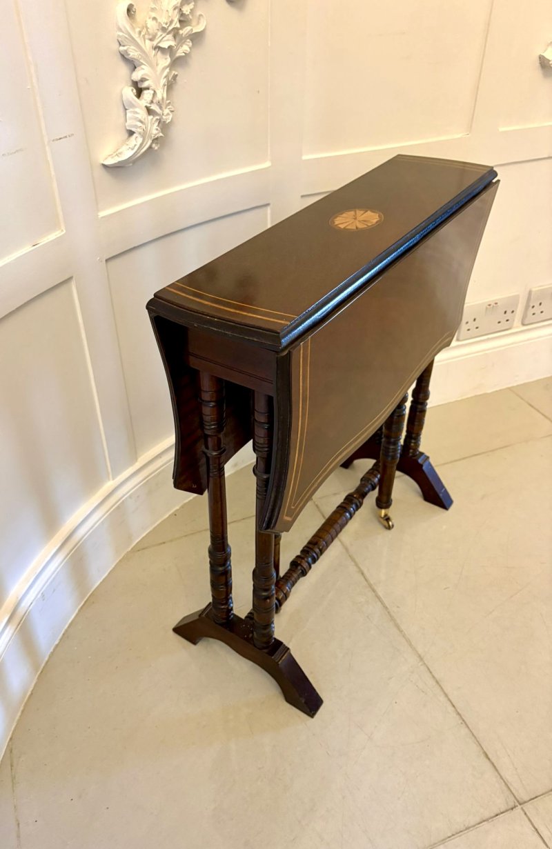 Antique Mahogany Sutherland Occasional Table with Satinwood Inlay - Image 12